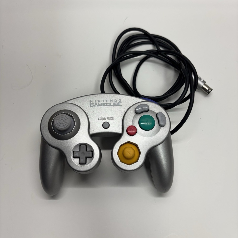 Official OEM Nintendo GameCube Silver Jet Controller (DOL-003)‎ TESTED!